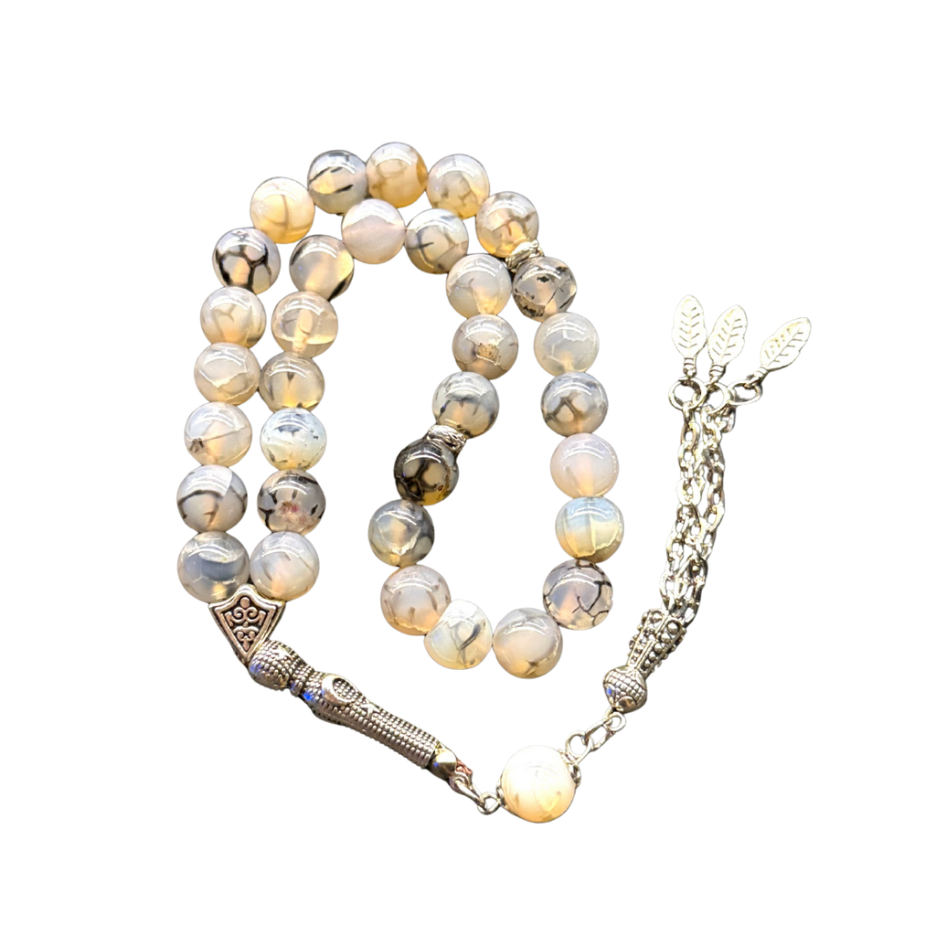 سبحة عقيق بشرابة معدنية | 33 حبة