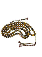 سبحة حجر عين النمر (Tiger Eye) بلضم أفريقي | 100 حبة
